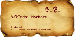 Várdai Norbert névjegykártya